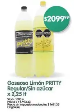 Supermercados Buenos Días Gaseosa Limón PRITTY Regular/Sin azúcar oferta