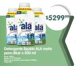 Supermercados Buenos Días Detergente líquido ALA matic para diluir oferta