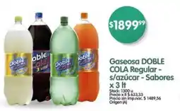 Supermercados Buenos Días Gaseosa DOBLE COLA Regular - s/azúcar - Sabores oferta