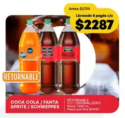 Supermercados Tadicor Coca cola / fanta sprite / schweppes original / zero oferta