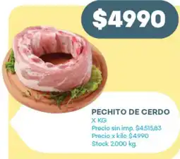 Supermercados Tadicor Pechito de cerdo oferta