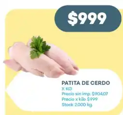 Supermercados Tadicor Patita de cerdo oferta