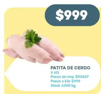 Supermercados Tadicor Patita de cerdo oferta