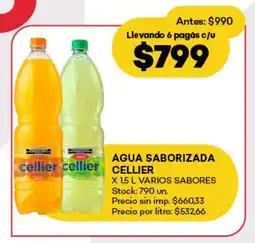 Supermercados Tadicor Agua saborizada cellier varios sabores oferta