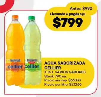 Supermercados Tadicor Agua saborizada cellier varios sabores oferta