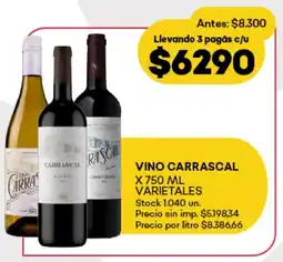 Supermercados Tadicor Vino carrascal varietales oferta