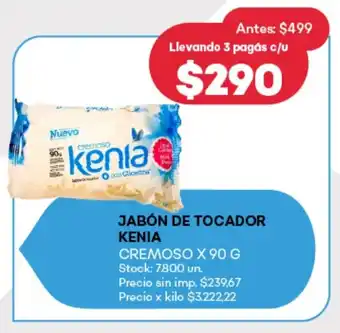 Supermercados Tadicor Jabón de tocador kenia cremoso oferta