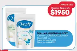 Supermercados Tadicor Toallas húmedas q-soft clásica/aloe vera oferta
