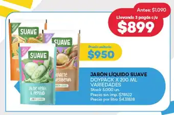 Supermercados Tadicor Jabón líquido suave doypack variedades oferta