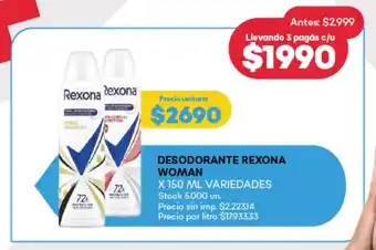Supermercados Tadicor Desodorante rexona woman variedades oferta