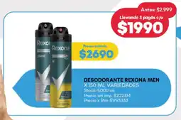 Supermercados Tadicor Desodorante rexona men variedades oferta