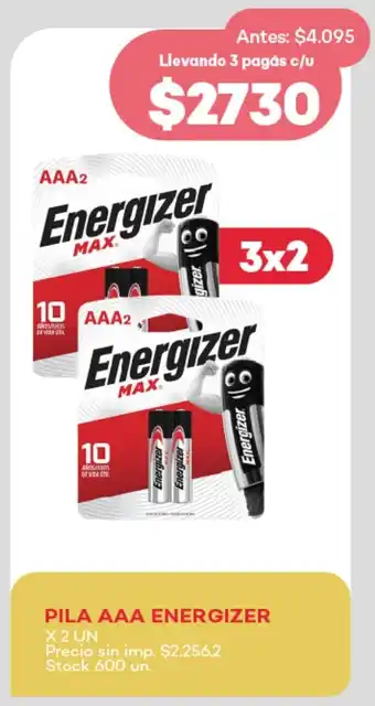 Supermercados Tadicor Pila  AAA energizer oferta