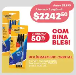 Supermercados Tadicor Bolígrafo bic cristal azul/negro oferta