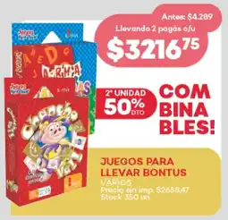 Supermercados Tadicor Juegos para llevar bontus varios oferta