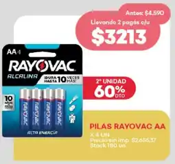 Supermercados Tadicor Pilas rayovac AA oferta