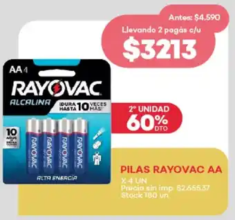 Supermercados Tadicor Pilas rayovac AA oferta