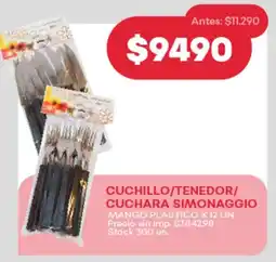Supermercados Tadicor Cuchillo/tenedor/ cuchara simonaggio mango plástico oferta