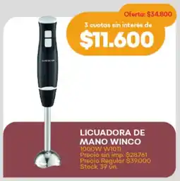 Supermercados Tadicor Licuadora de mano winco W1011 oferta