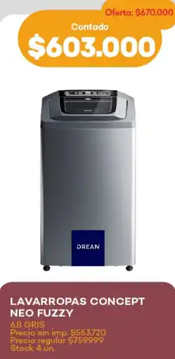 Supermercados Tadicor Lavarropas concept neo fuzzy drean oferta