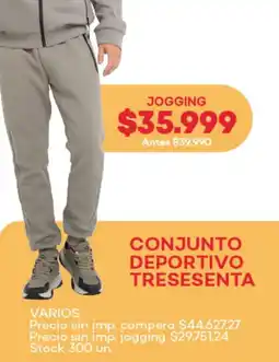 Supermercados Tadicor Conjunto deportivo tresesenta varios jogging oferta