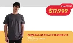 Supermercados Tadicor Remera lisa relax tressesenta varios oferta