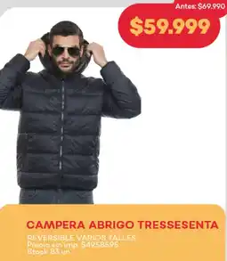 Supermercados Tadicor Campera abrigo tressesenta reversible varios talles oferta