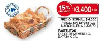 Carrefour Pastelitos dulce de membrillo / batata oferta