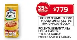 Carrefour Polenta instantánea bolsa prestopronta oferta