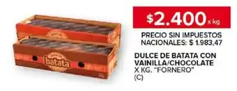 Carrefour Dulce de batata con vainilla/chocolate fornero oferta