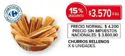 Carrefour Churros rellenos oferta