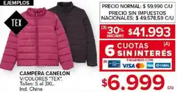 Carrefour Campera canelón v/colores tex oferta