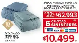 Carrefour Acolchado micro liso 11/2 pl tex oferta