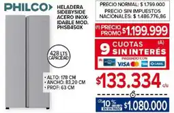 Carrefour Philco heladera sidebyside acero inoxidable oferta