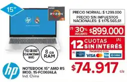 Carrefour hp Notebook 15" amd r5 oferta