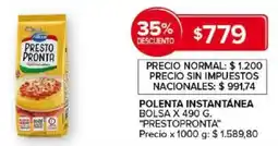 Carrefour Polenta instantánea bolsa prestopronta oferta