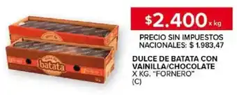 Carrefour Dulce de batata con vainilla/chocolate fornero oferta