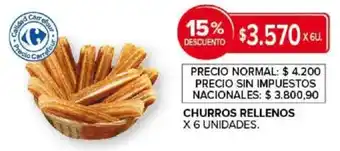 Carrefour Churros rellenos oferta