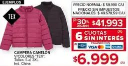 Carrefour Campera canelón v/colores tex oferta