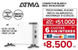 Carrefour Atma convector blanco oferta