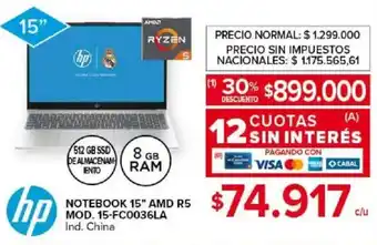 Carrefour Hp notebook 15" amd r5 oferta