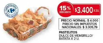 Carrefour Pastelitos dulce de membrillo/ batata oferta