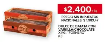 Carrefour Dulce de batata con vainilla/chocolate fornero oferta