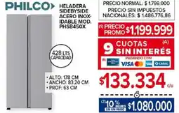 Carrefour Philco heladera sidebyside acero inoxidable oferta