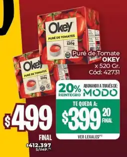 Diarco Puré de Tomate OKEY oferta