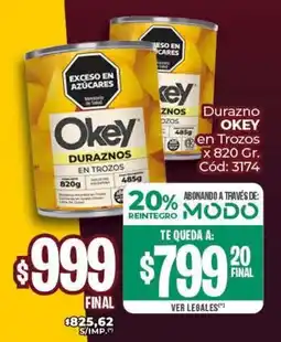 Diarco Durazno OKEY en Trozos oferta