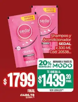 Diarco Shampoo y Acondicionador SEDAL oferta