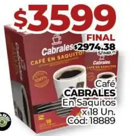 Diarco Café CABRALES En Saquitos oferta