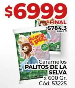 Diarco Caramelos PALITOS DE LA SELVA oferta