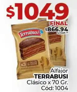 Diarco Alfajor TERRABUSI Clásico oferta