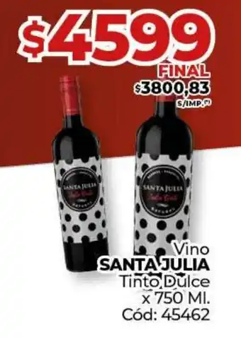 Diarco SANTA JULIA Tinto Dulce oferta